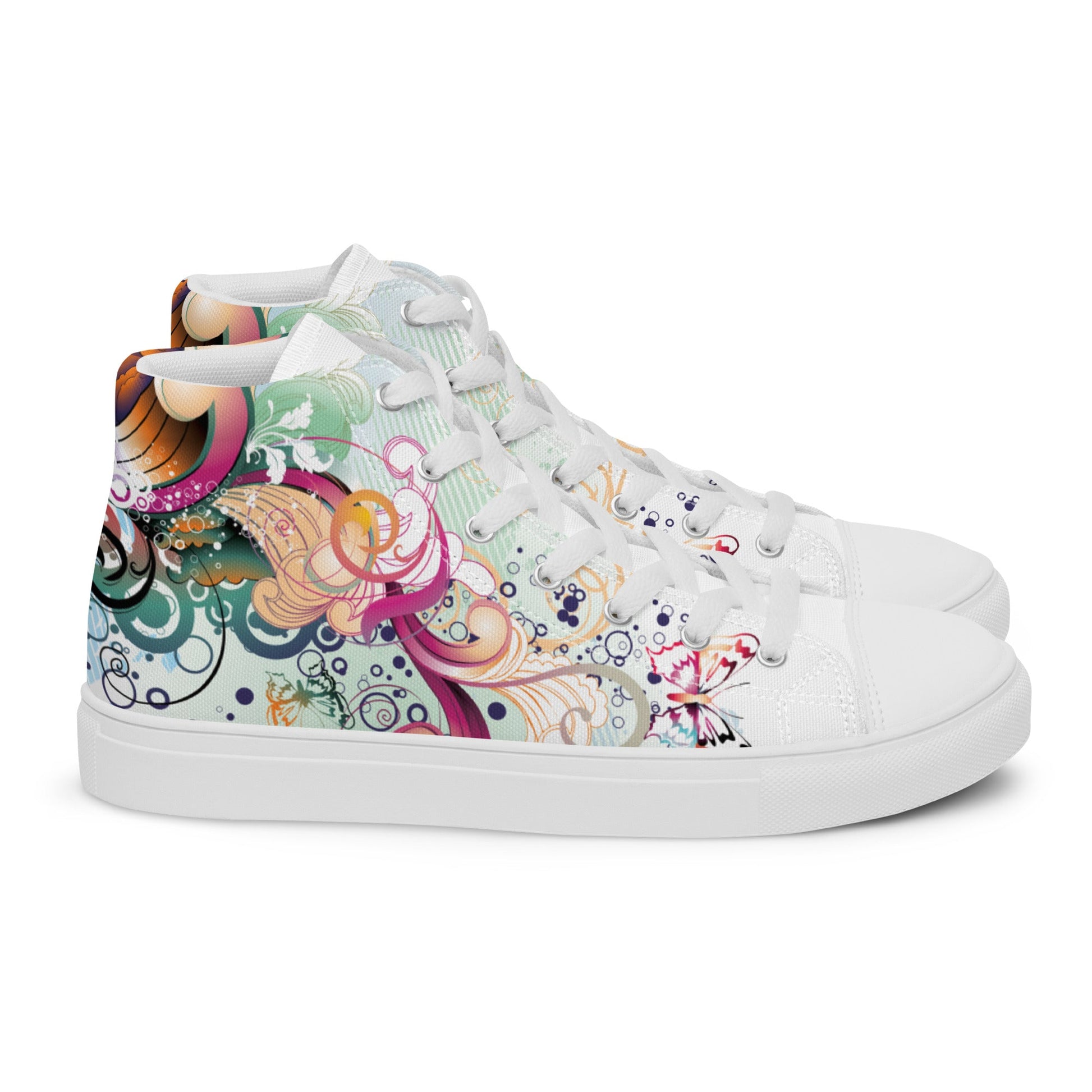 High top canvas shoes - Floral Ornaments - Shoes