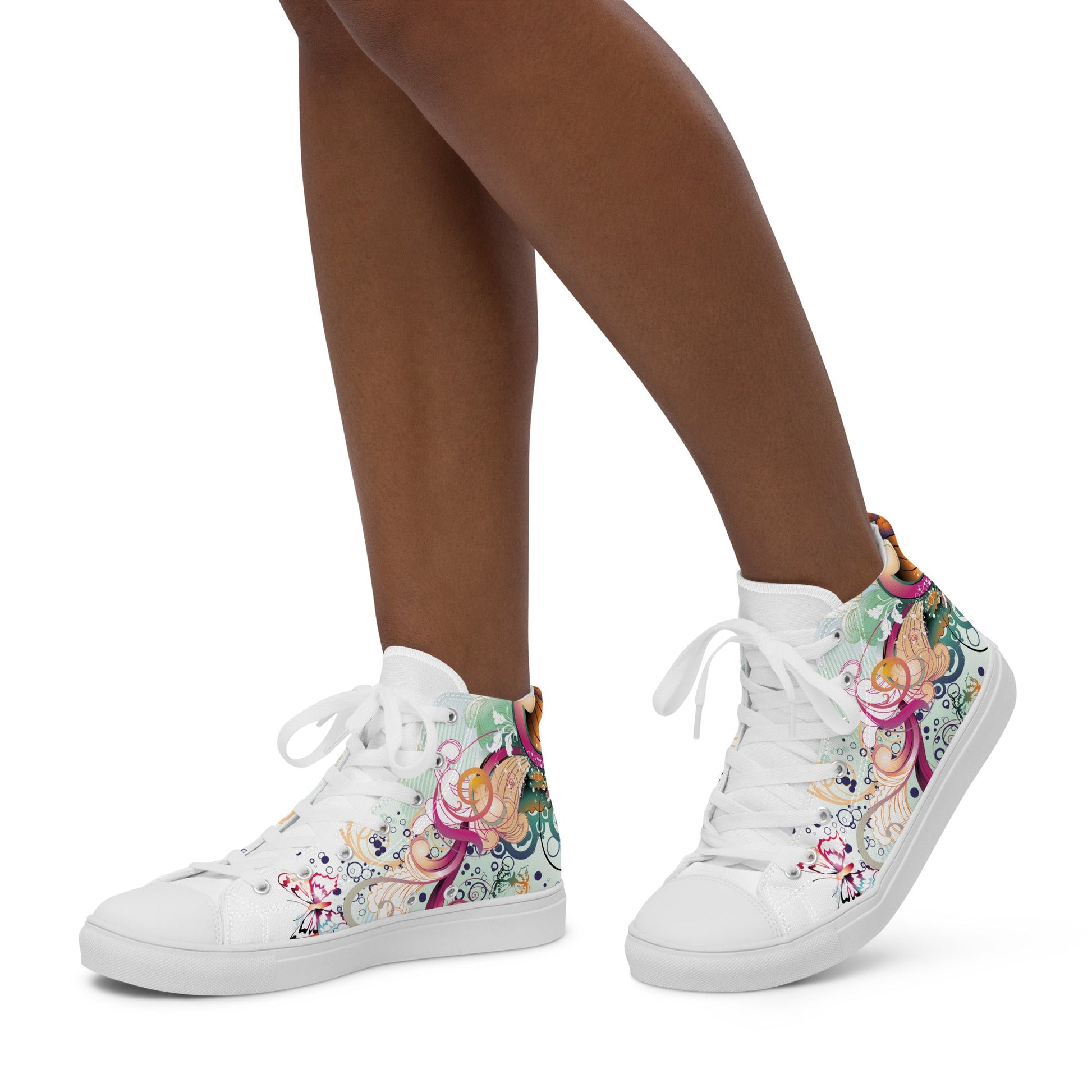 High top canvas shoes - Floral Ornaments - Shoes