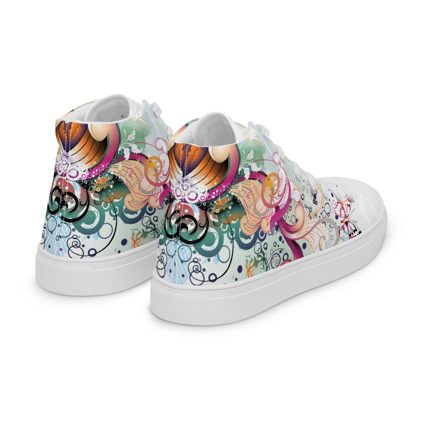 High top canvas shoes - Floral Ornaments - Shoes