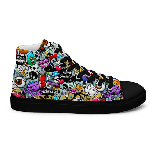 High top canvas shoes - Grafitti - Black / 5 - Shoes