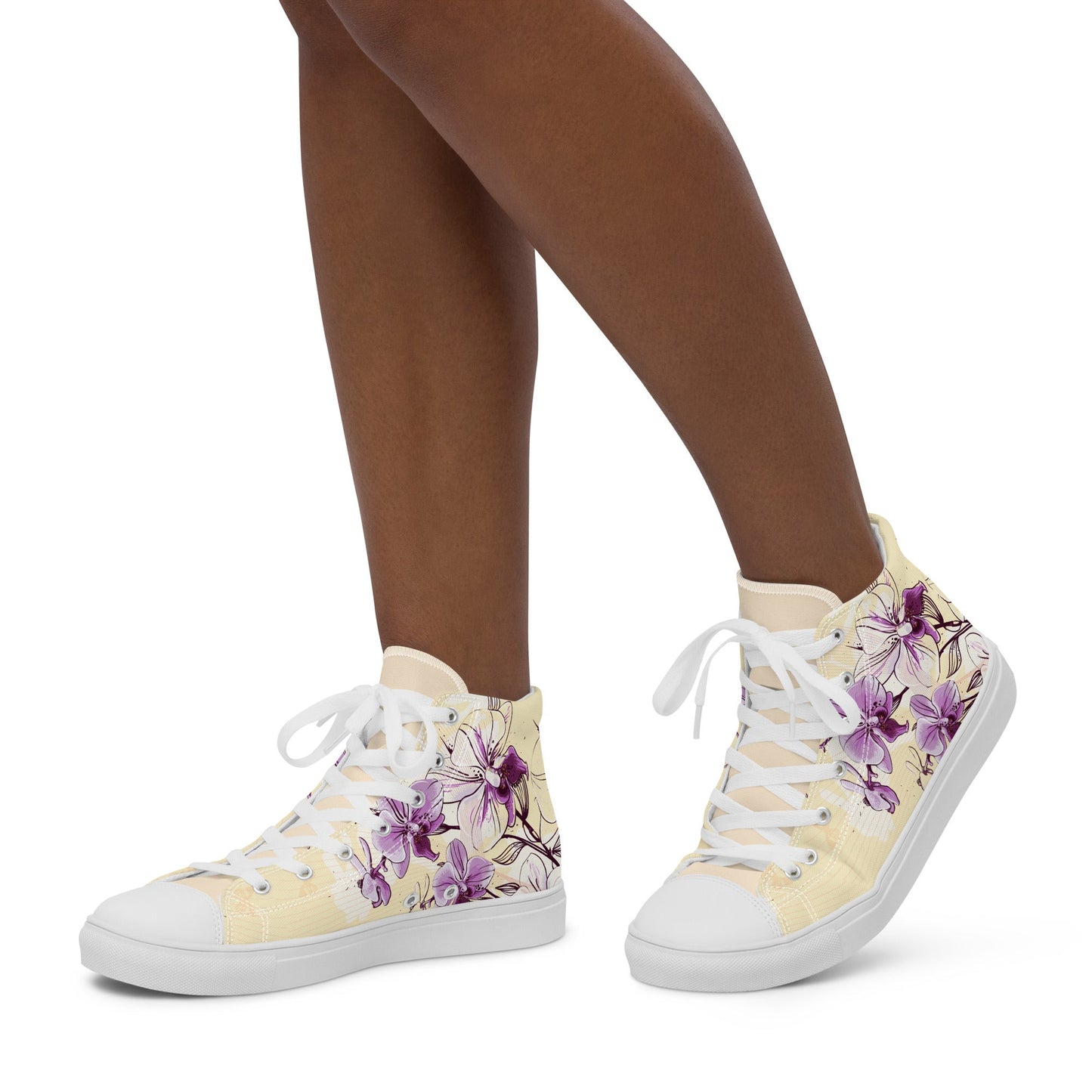 High top canvas shoes - Orchid flower - Shoes
