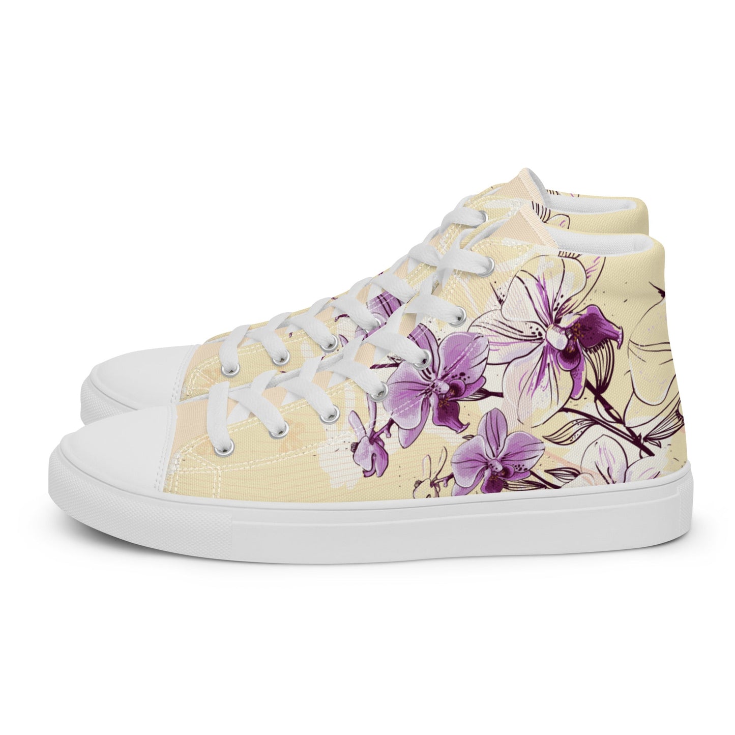 High top canvas shoes - Orchid flower - 5 - Shoes
