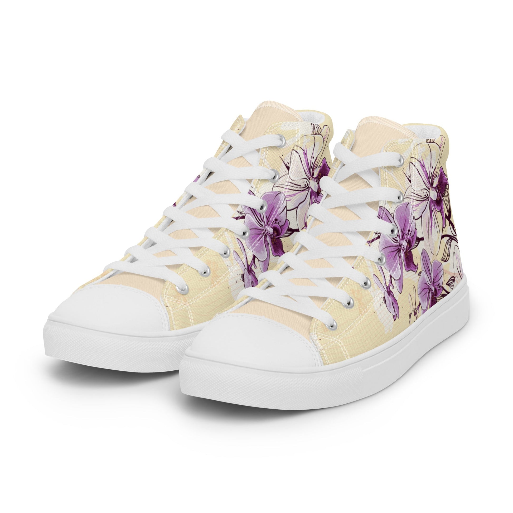 High top canvas shoes - Orchid flower - Shoes