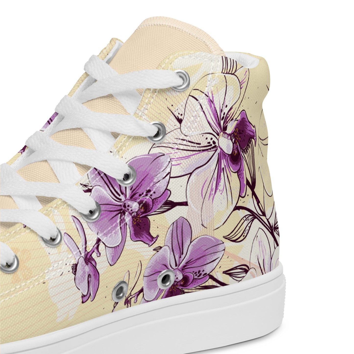 High top canvas shoes - Orchid flower - Shoes
