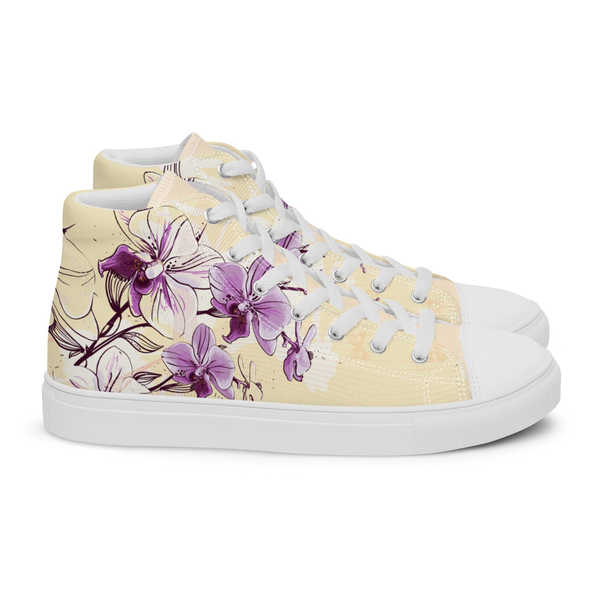 High top canvas shoes - Orchid flower - Shoes