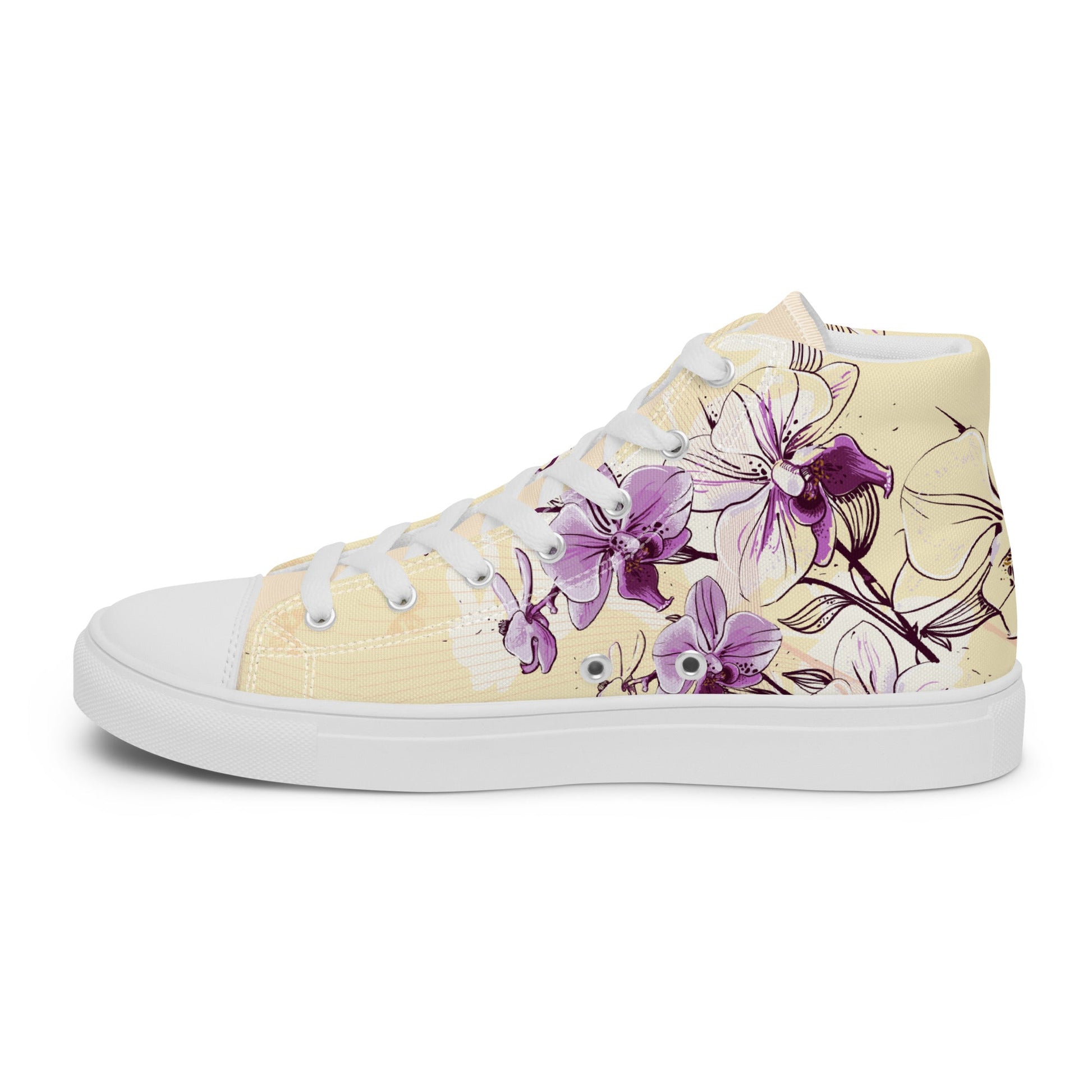 High top canvas shoes - Orchid flower - Shoes