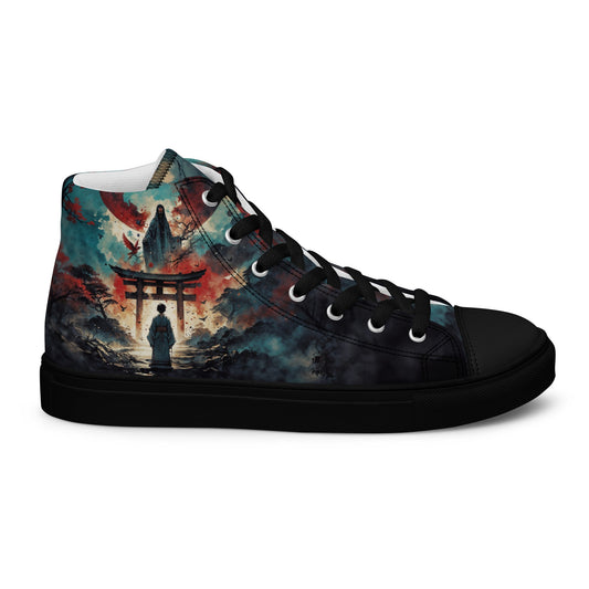 High Top Canvas Shoes- Samurai Spirit - Black / 5 - Shoes