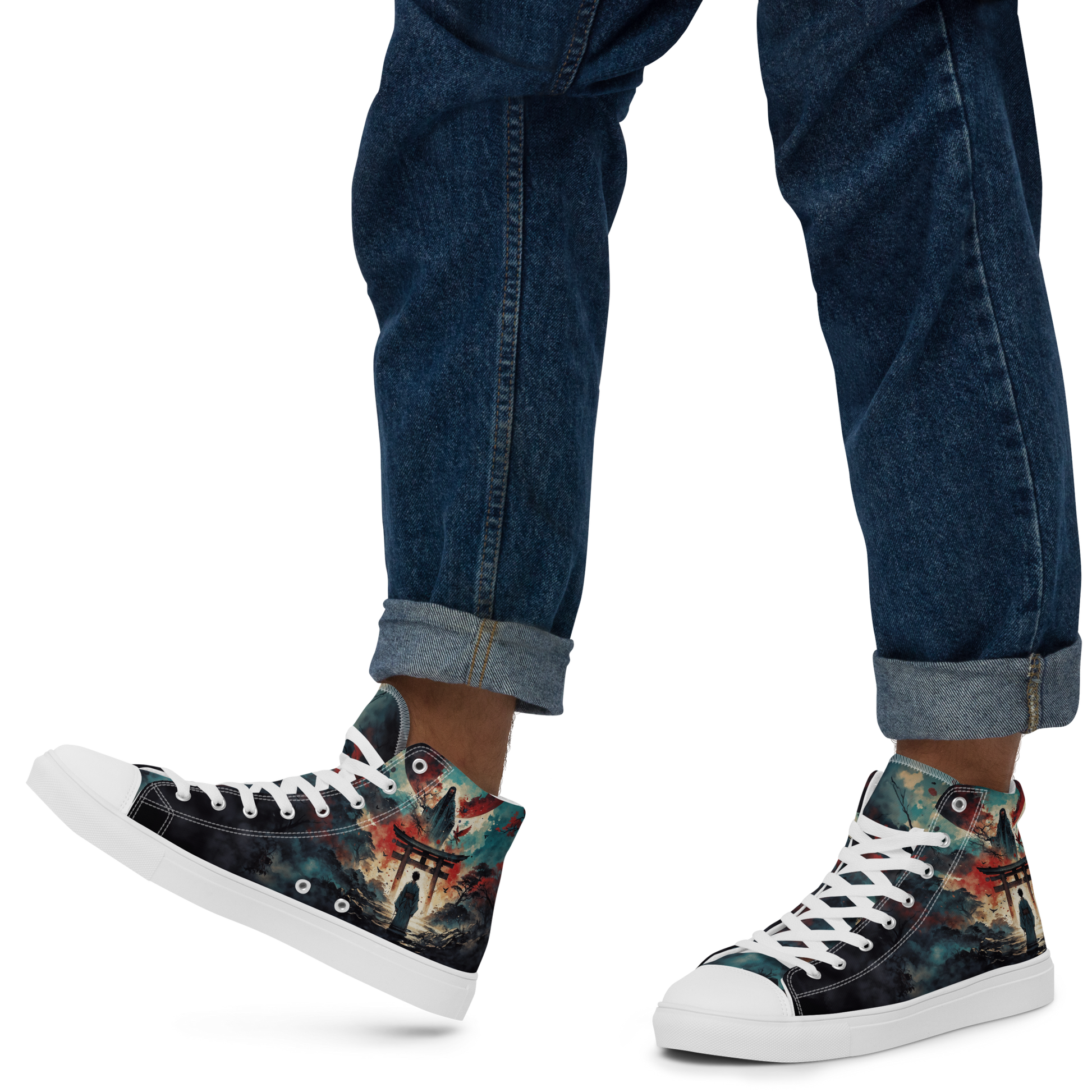 High Top Canvas Shoes- Samurai Spirit - Shoes