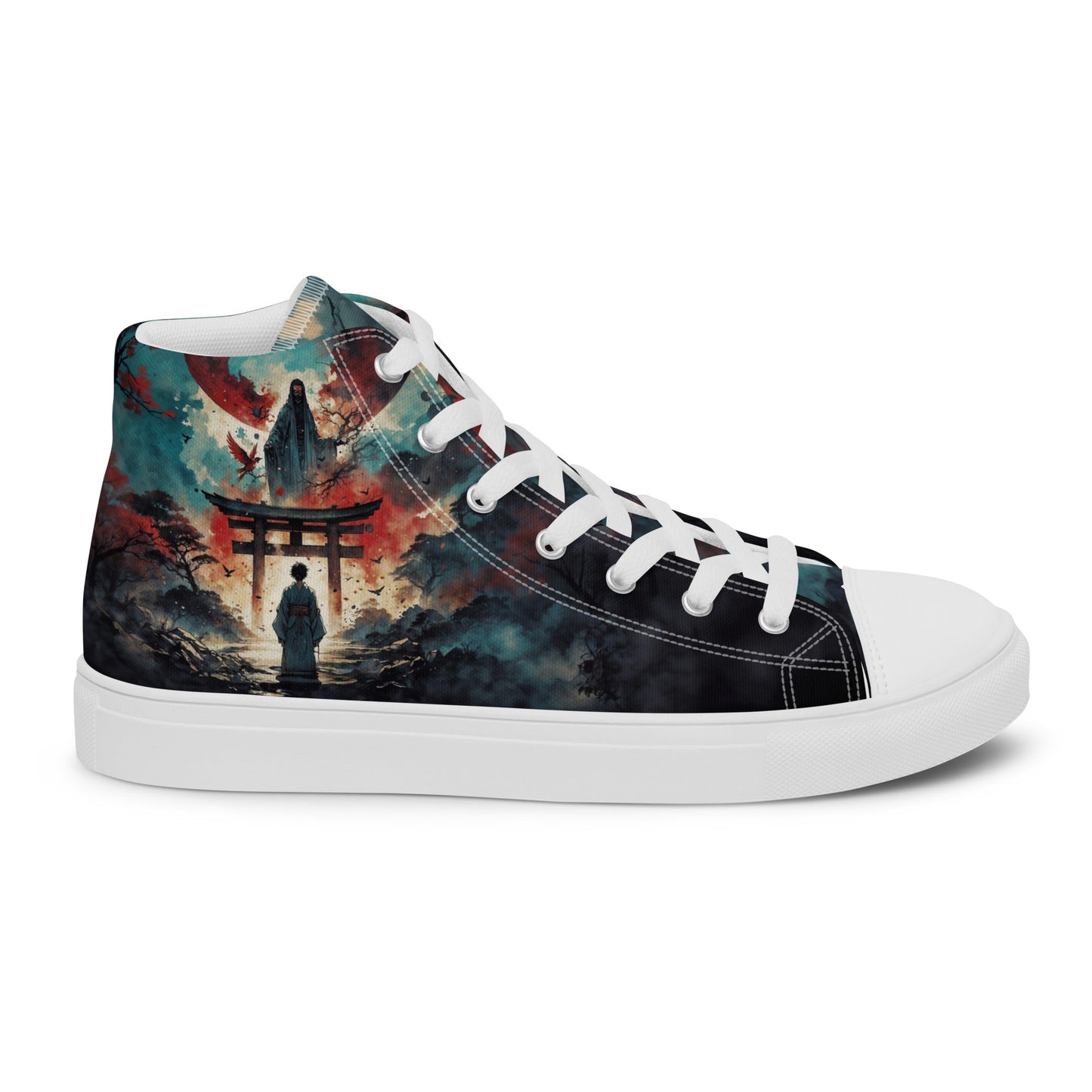 High Top Canvas Shoes- Samurai Spirit - White / 5 - Shoes