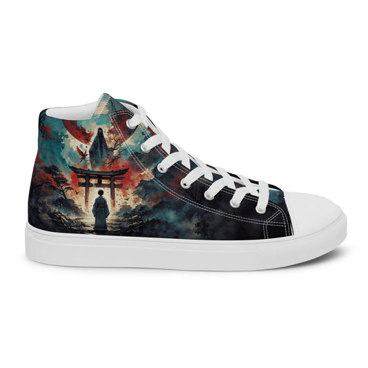 High Top Canvas Shoes- Samurai Spirit - White / 5 - Shoes