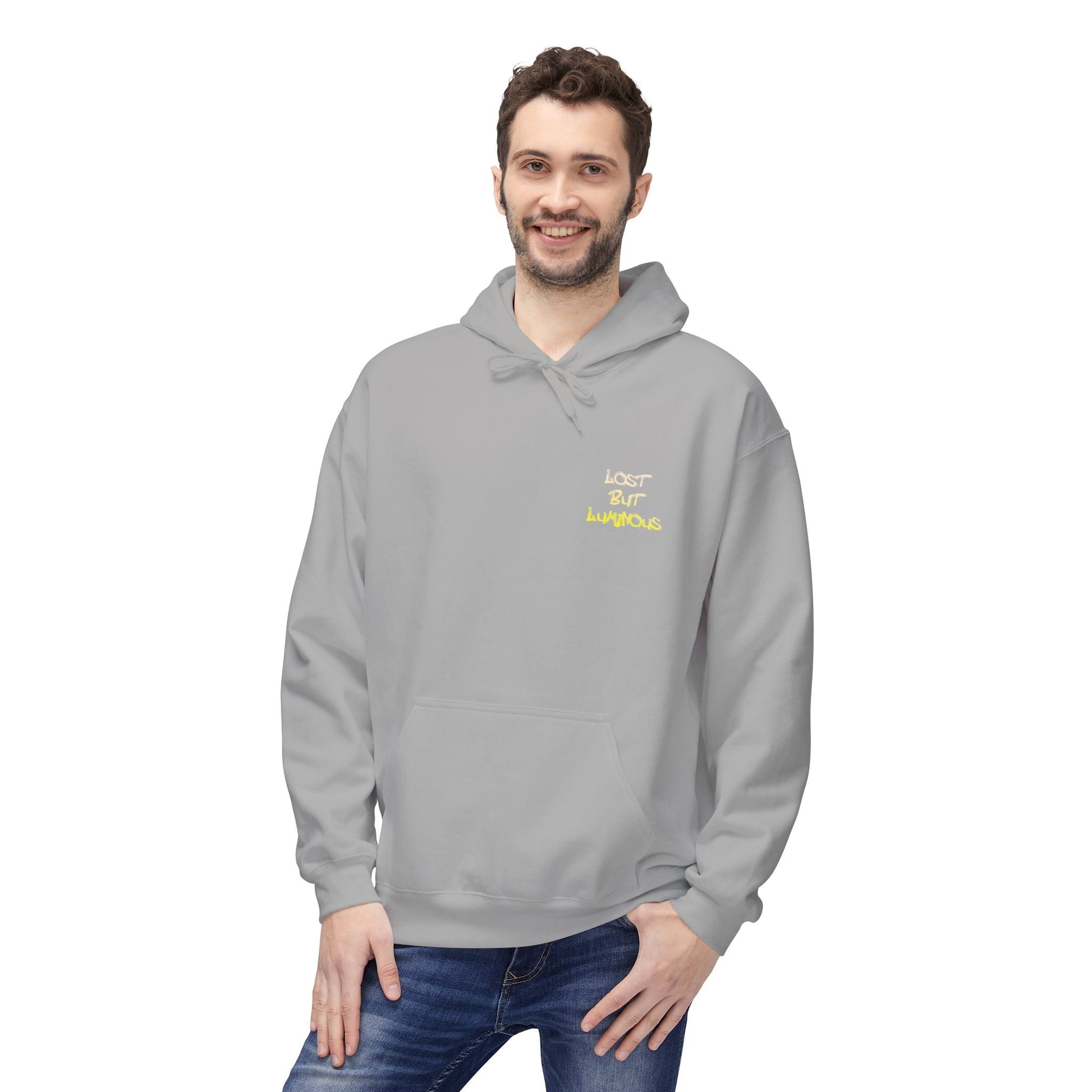 Hoodie with Cute Kitten in Rainy City Night Illustration - Hoodie