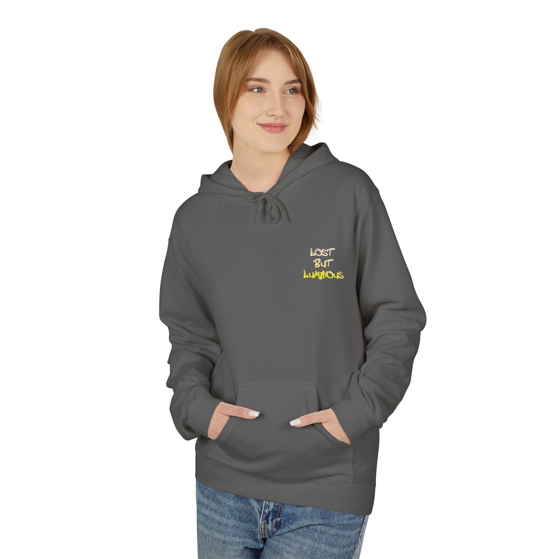 Hoodie with Cute Kitten in Rainy City Night Illustration - Hoodie