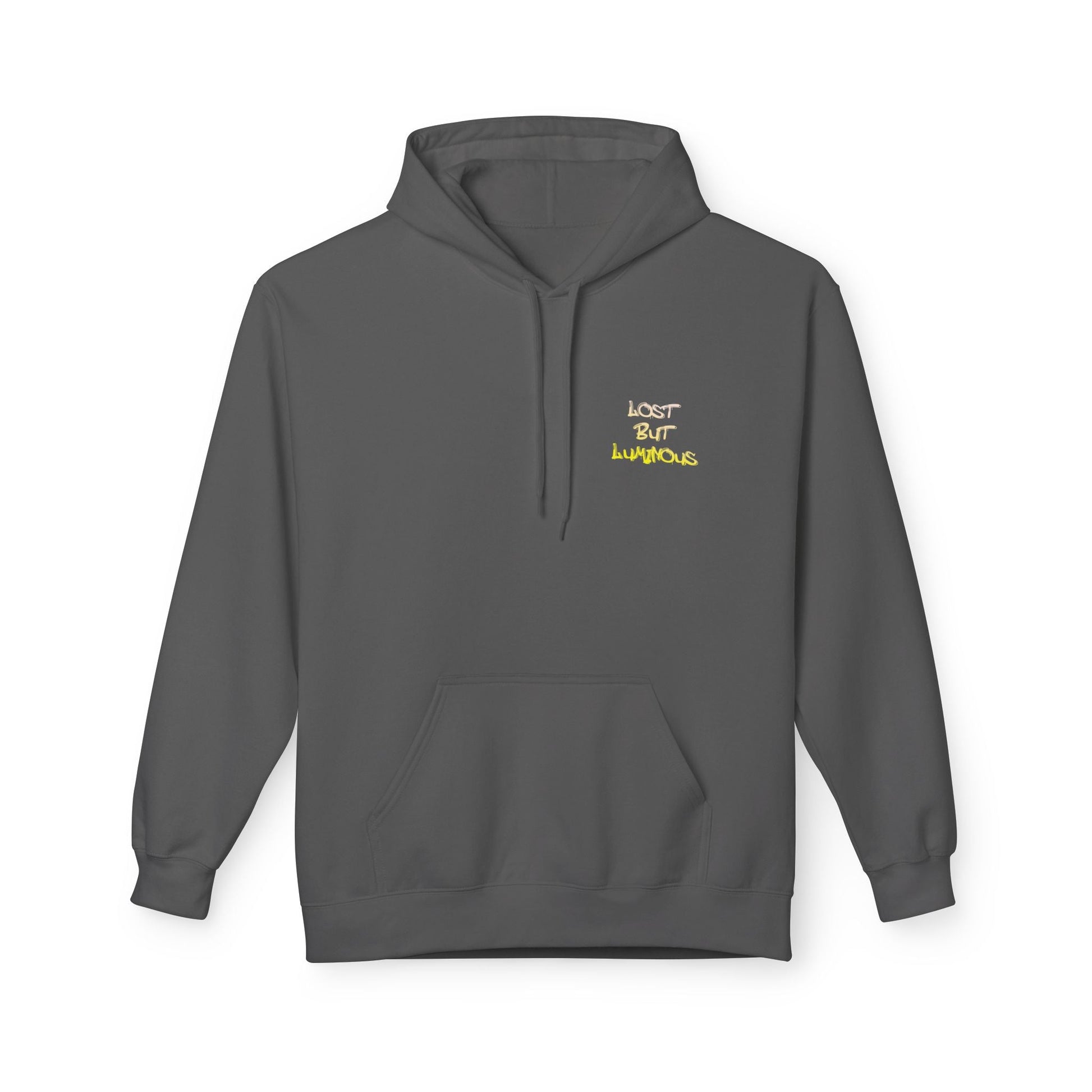 Hoodie with Cute Kitten in Rainy City Night Illustration - S / Charcoal - Hoodie