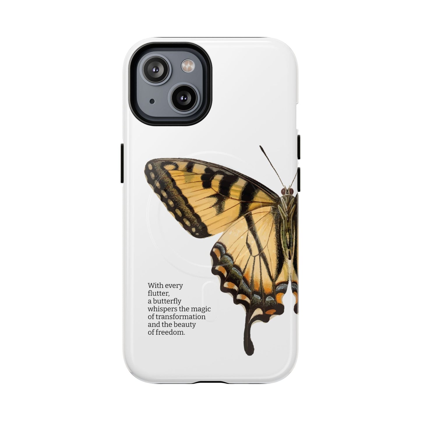 iPhone Case Butterfly motivational quote - iPhone 14 / Glossy - Phone Case