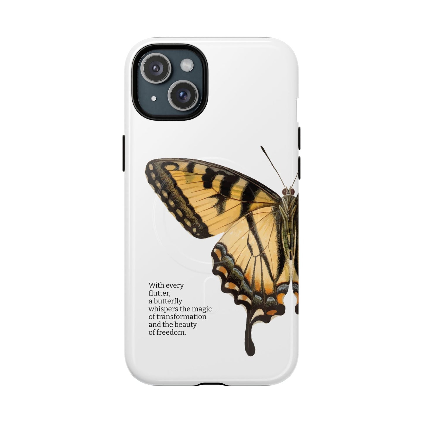 iPhone Case Butterfly motivational quote - iPhone 15 Plus / Glossy - Phone Case