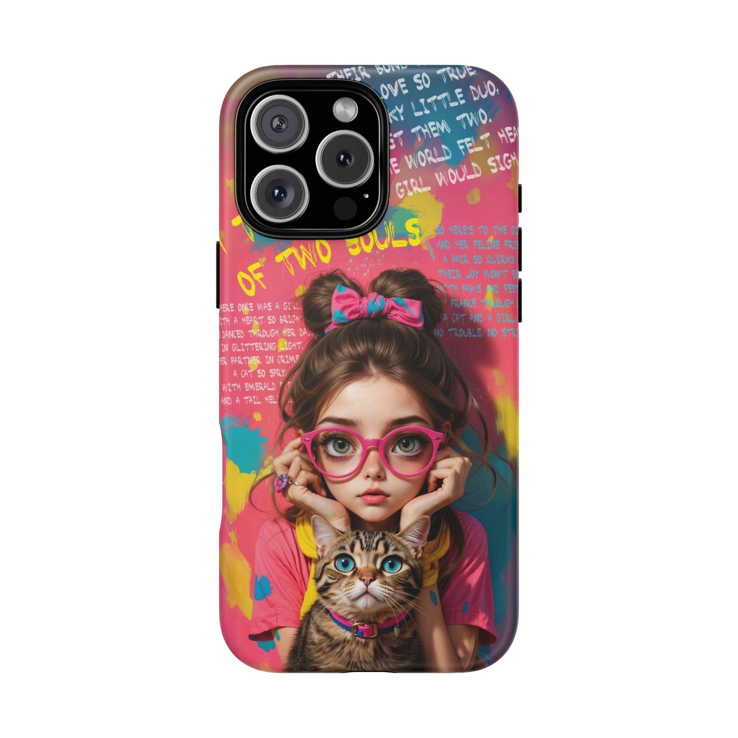 iPhone Cases - Cute Girl and Cat Street Art Style Design - iPhone 16 Pro Max / Matte - Phone Case