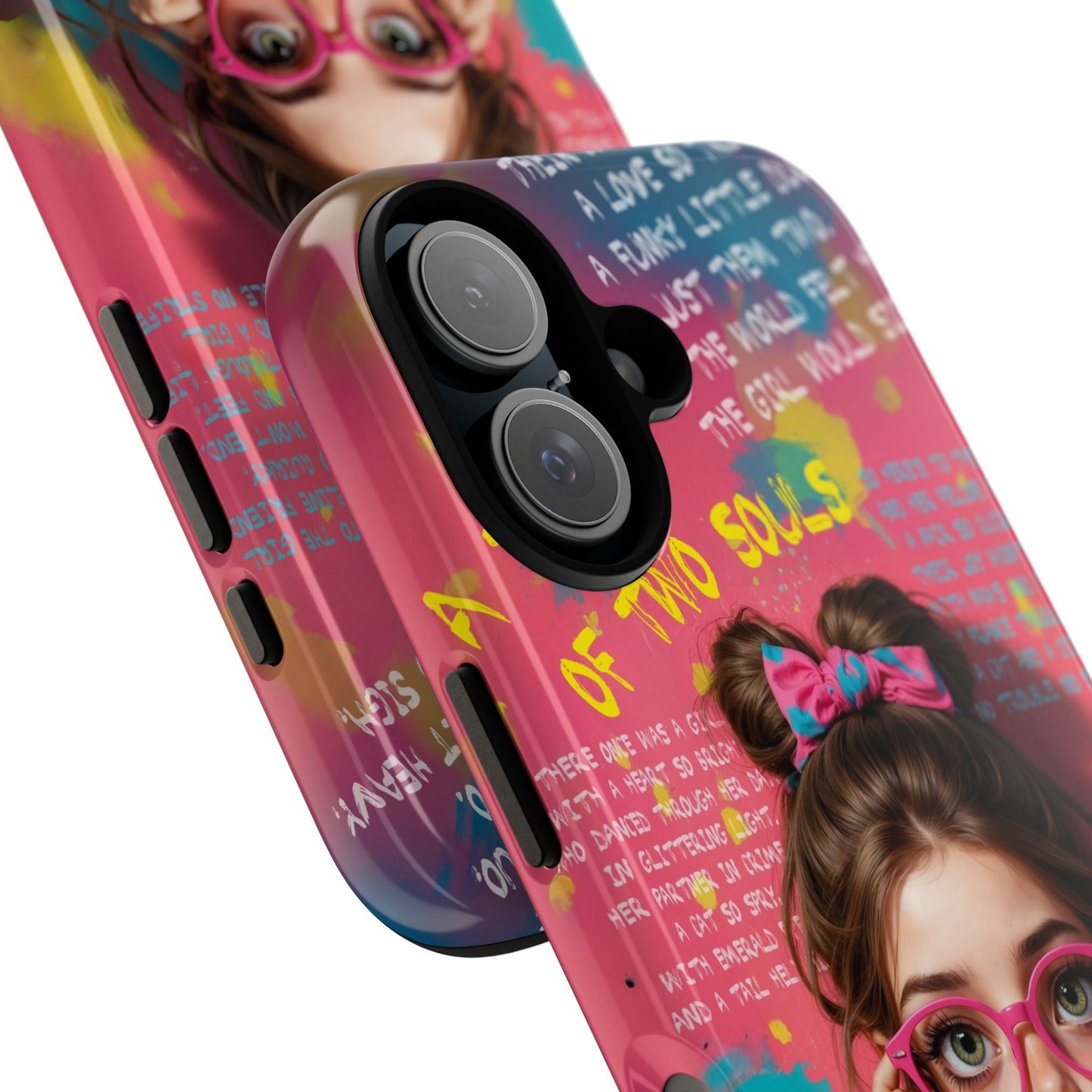 iPhone Cases - Cute Girl and Cat Street Art Style Design - Phone Case