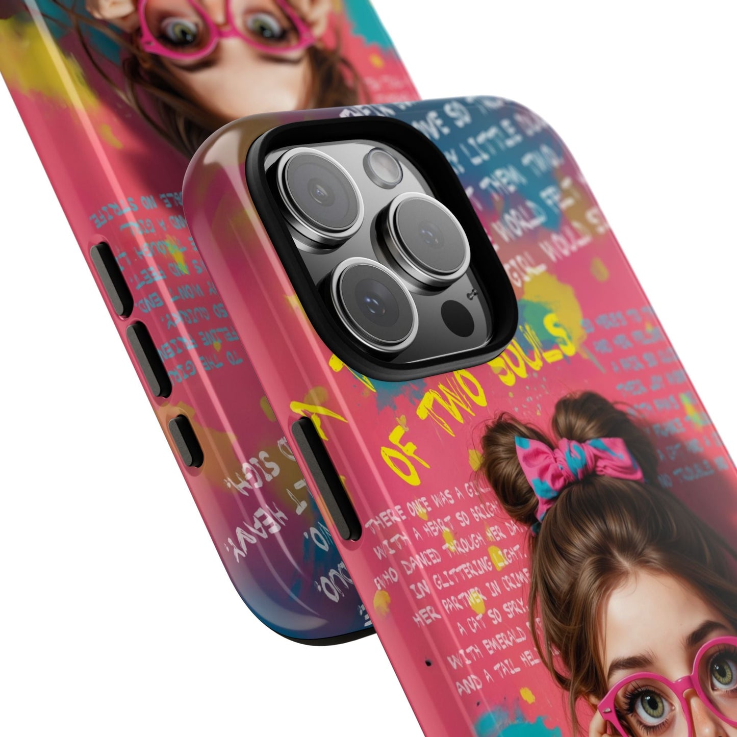 iPhone Cases - Cute Girl and Cat Street Art Style Design - Phone Case