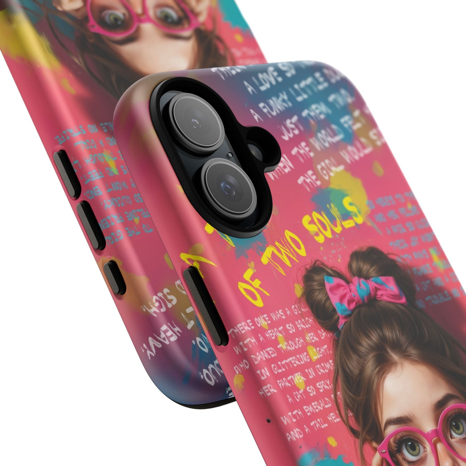 iPhone Cases - Cute Girl and Cat Street Art Style Design - Phone Case