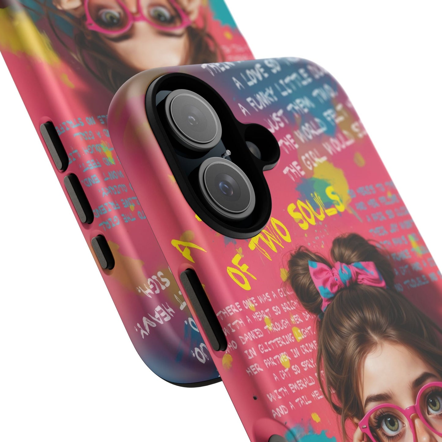 iPhone Cases - Cute Girl and Cat Street Art Style Design - Phone Case