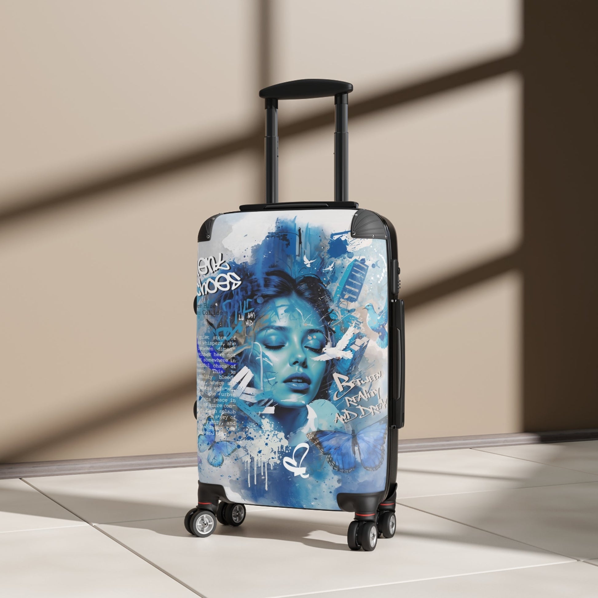 Journey Through Dreams - Ethereal Blue Urban Art Suitcase - Bags