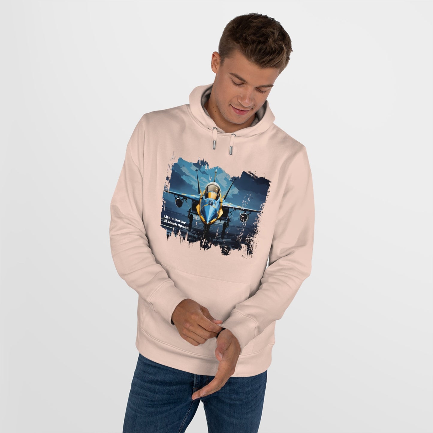 King Hooded Sweatshirt - Jet Plane Runway - Soft Rose / XS - Hoodie