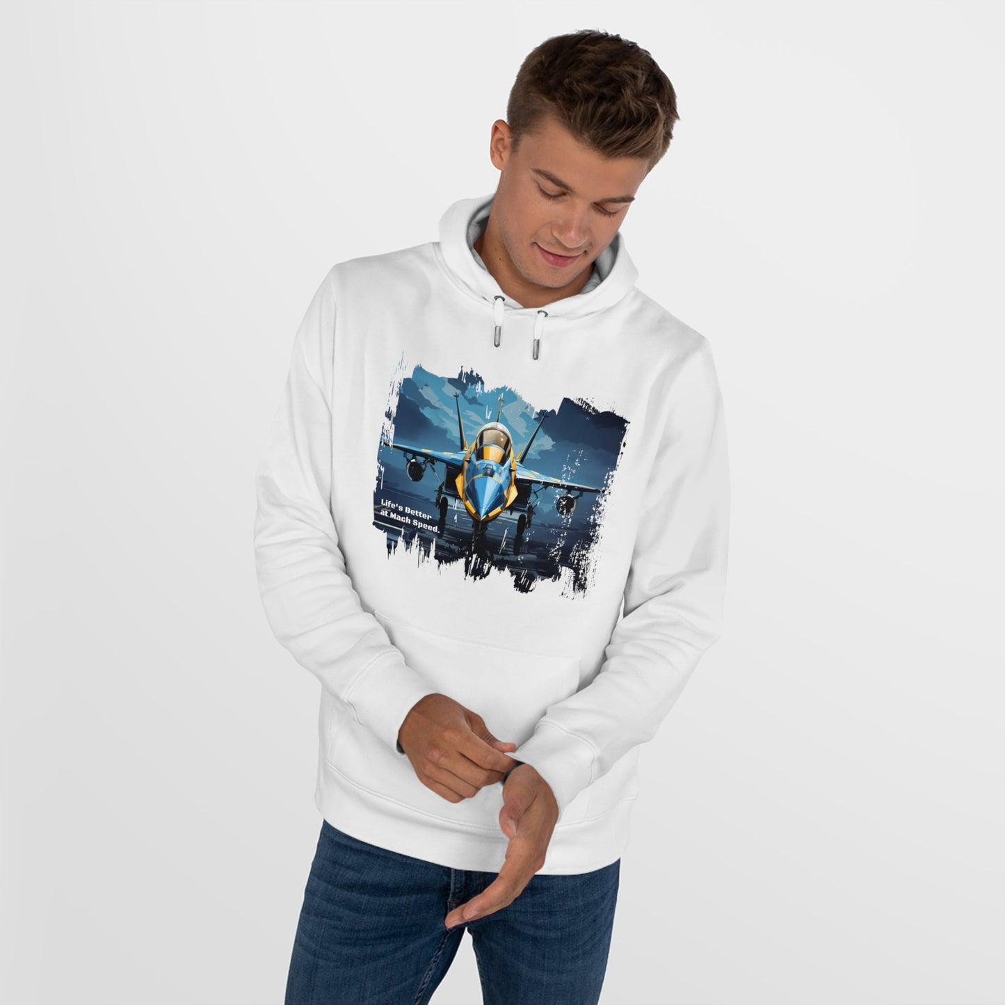 King Hooded Sweatshirt - Jet Plane Runway - White / XS - Hoodie