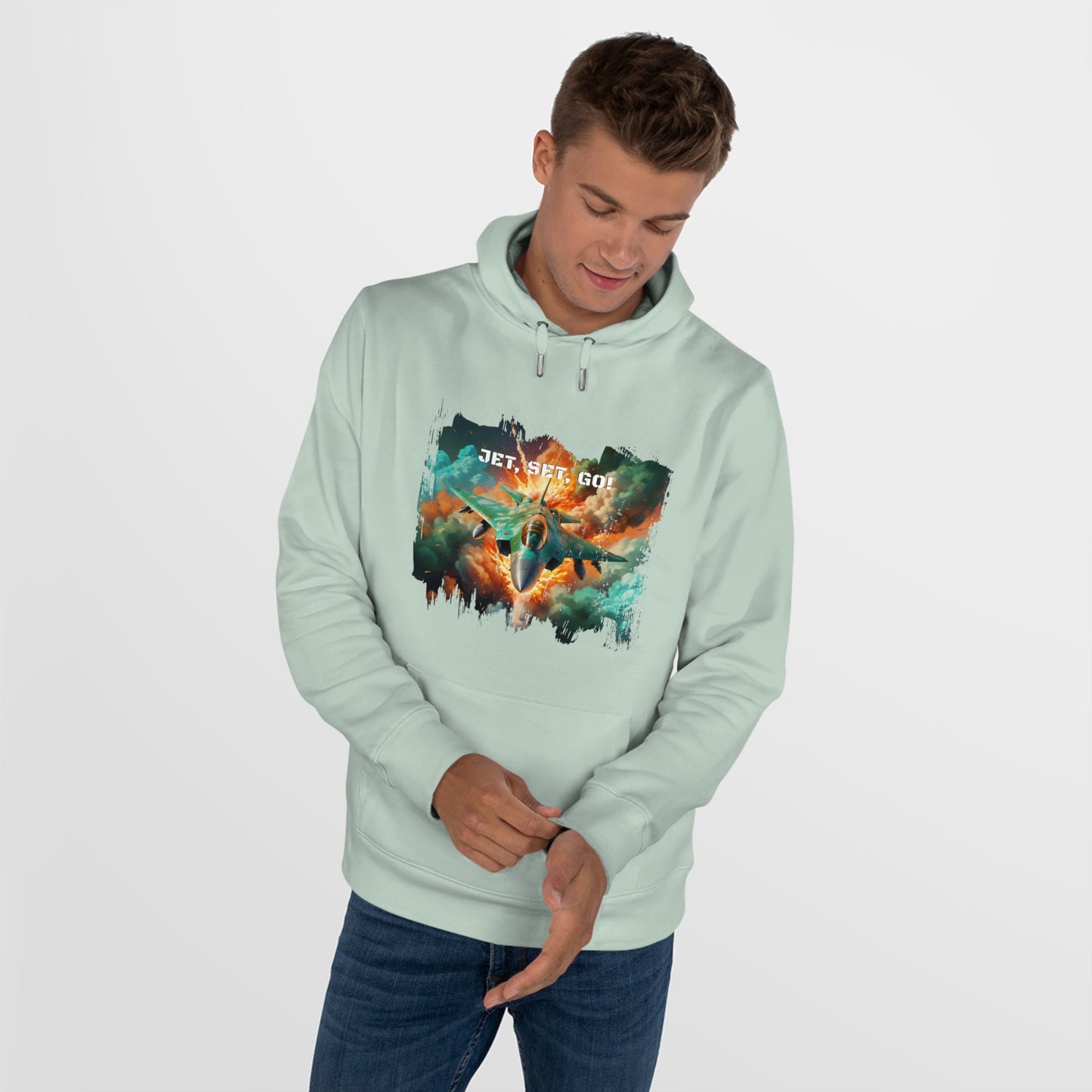 King Hooded Sweatshirt - Jet Set,Go! - Aqua Green / XS - Hoodie