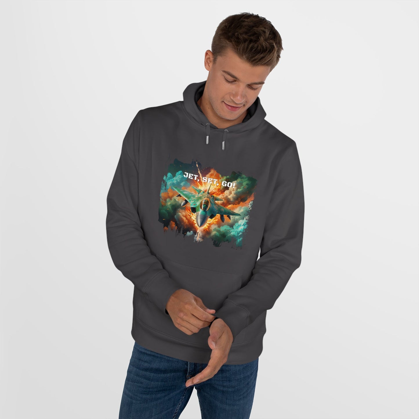 King Hooded Sweatshirt - Jet Set,Go! - Asphalt / XS - Hoodie