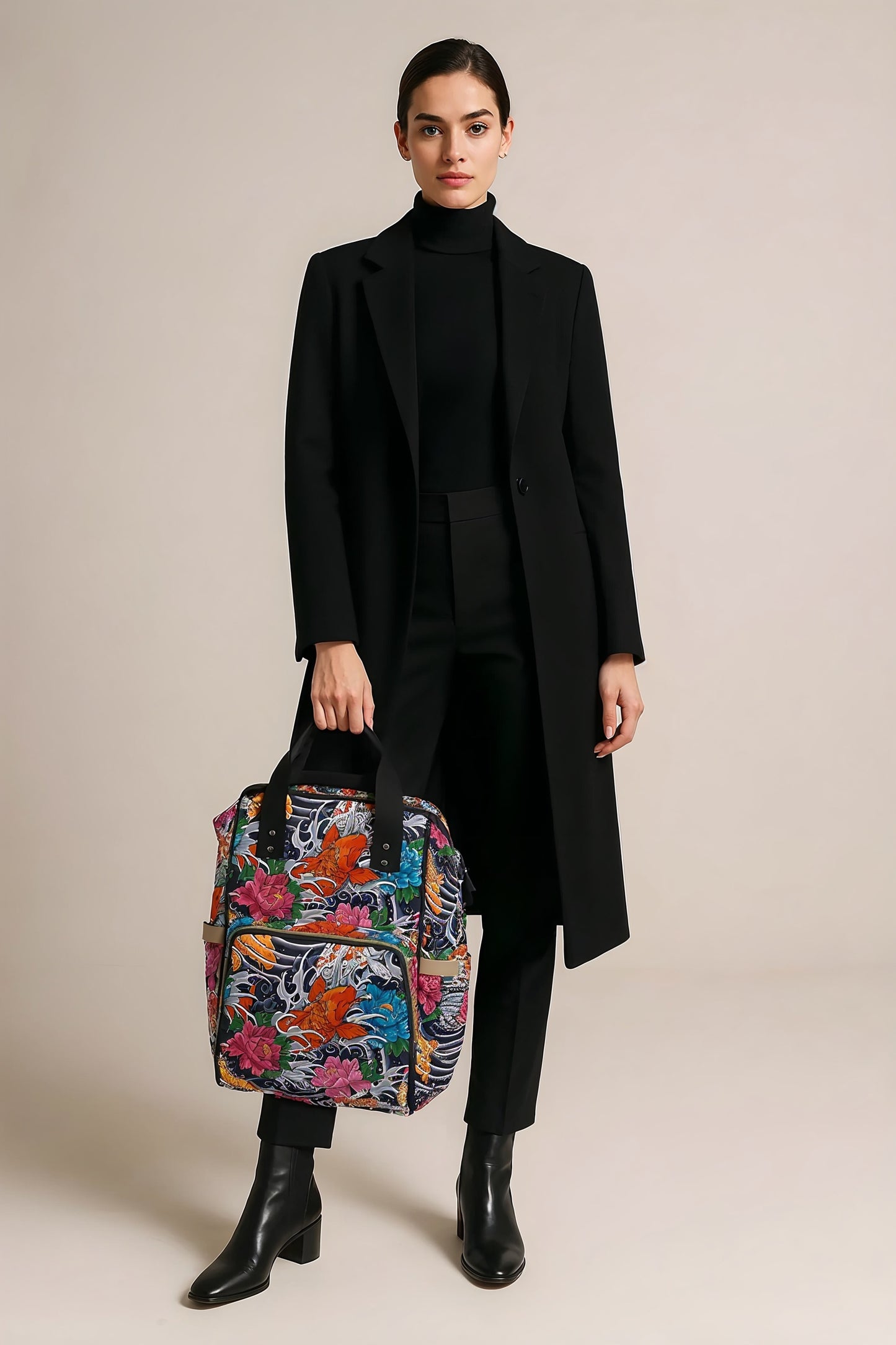 Multifunctional Backpack - Colorful Koi Fish Pattern