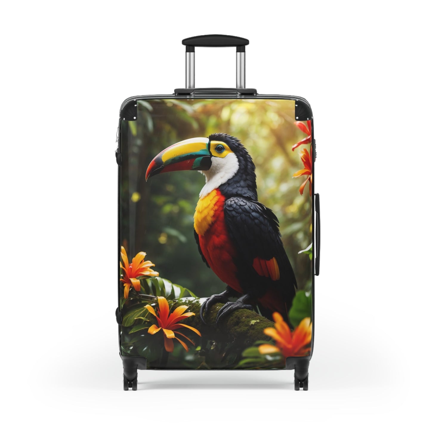Luggage Suitcase - Tropical Toucan - Large / Black - Bags