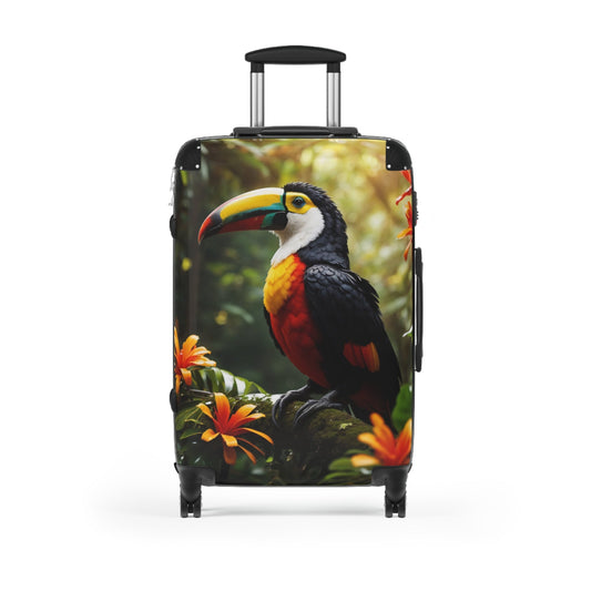 Luggage Suitcase - Tropical Toucan - Medium / Black - Bags