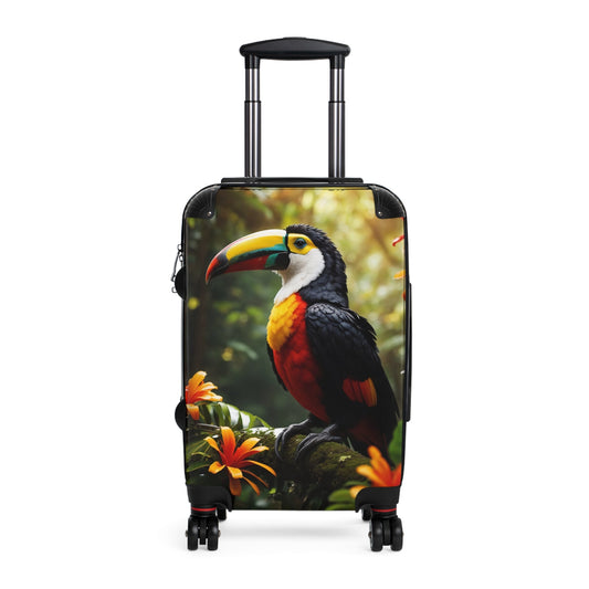 Luggage Suitcase - Tropical Toucan - Small / Black - Bags