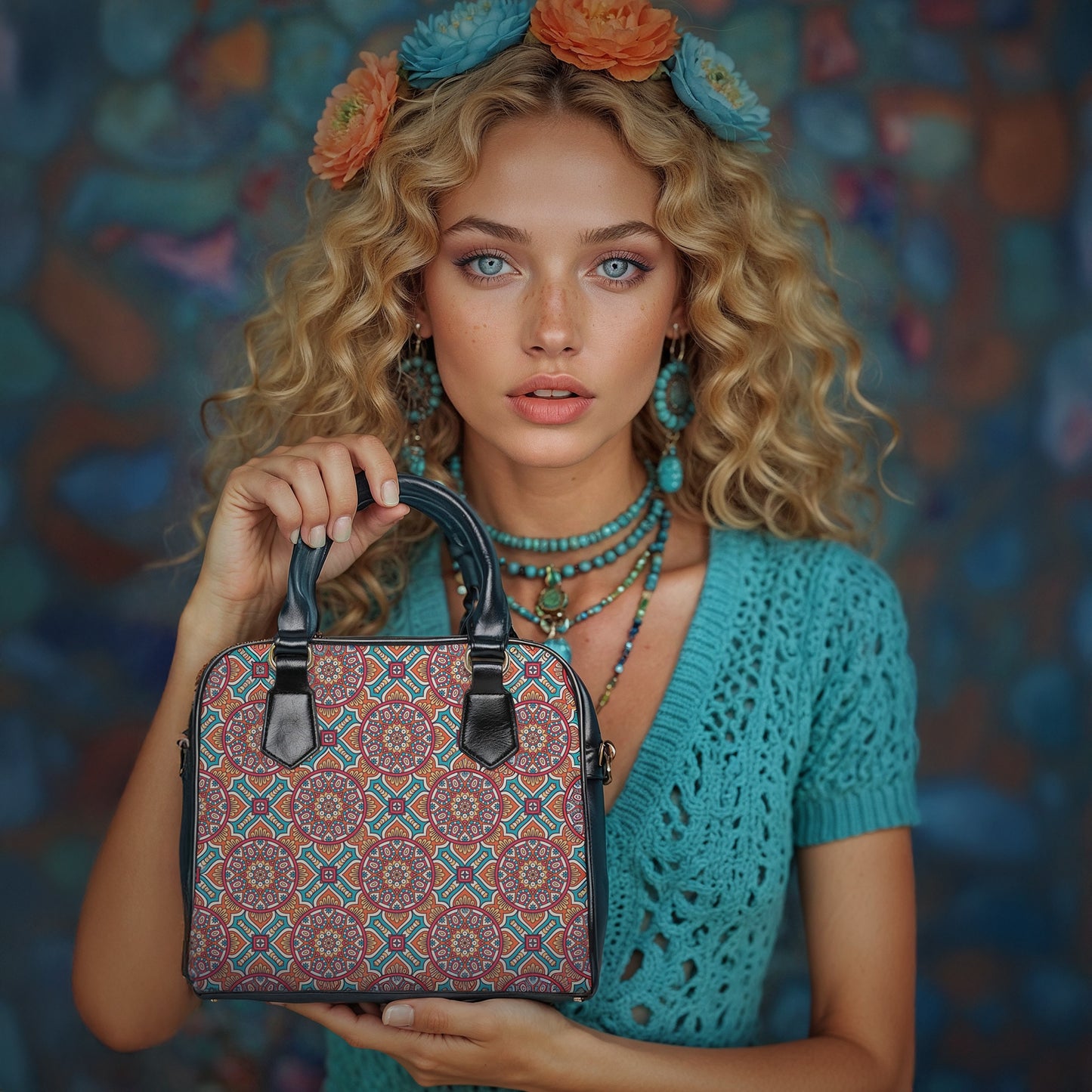 Shoulder Handbag - Timeless Elegance Oriental Pattern