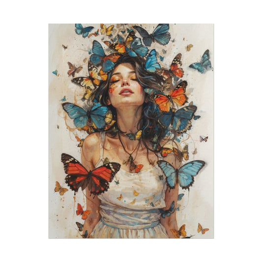 Matte Watercolor Poster - Textured Butterfly Print - Poster
