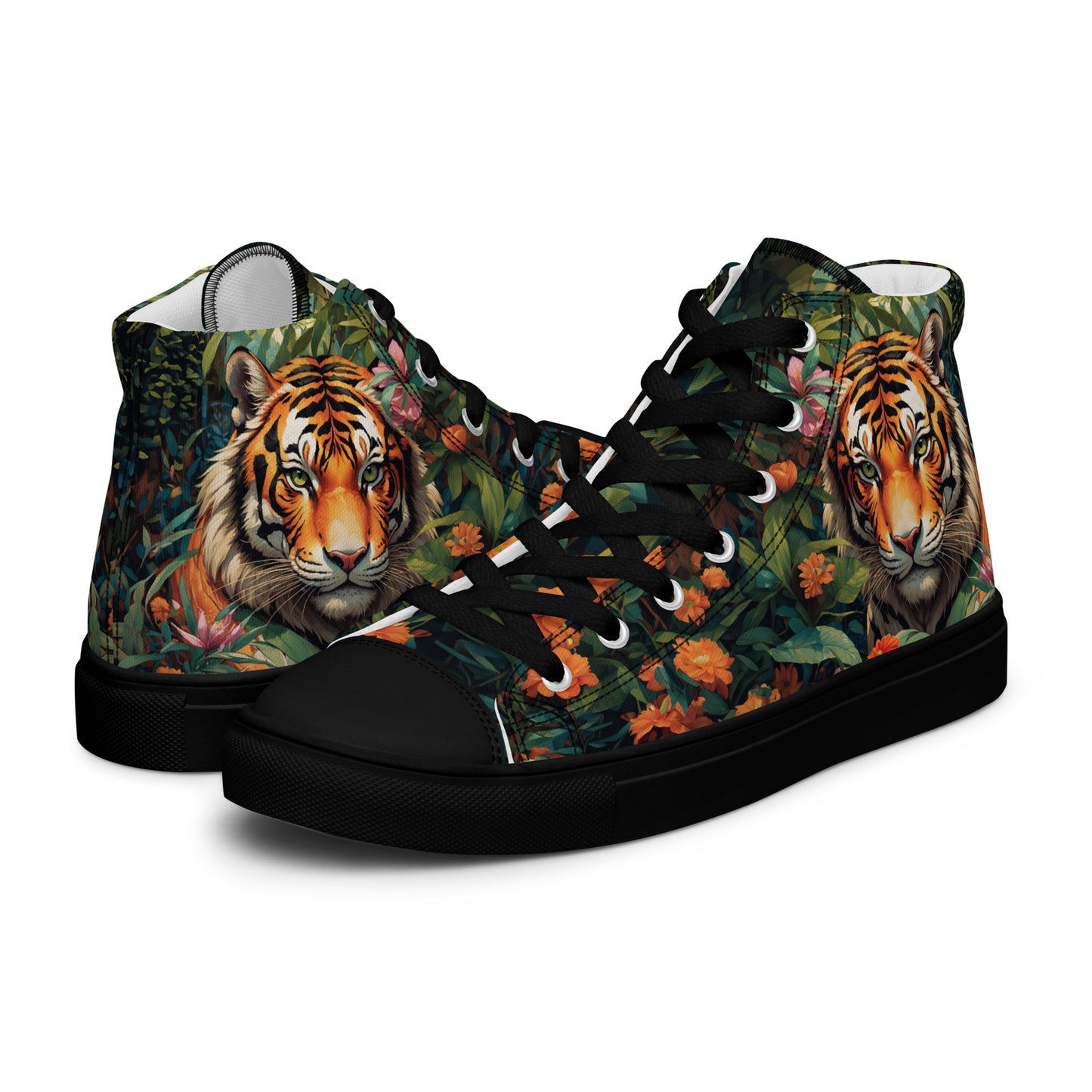 Tiger & Jungle High-Top Canvas Shoes