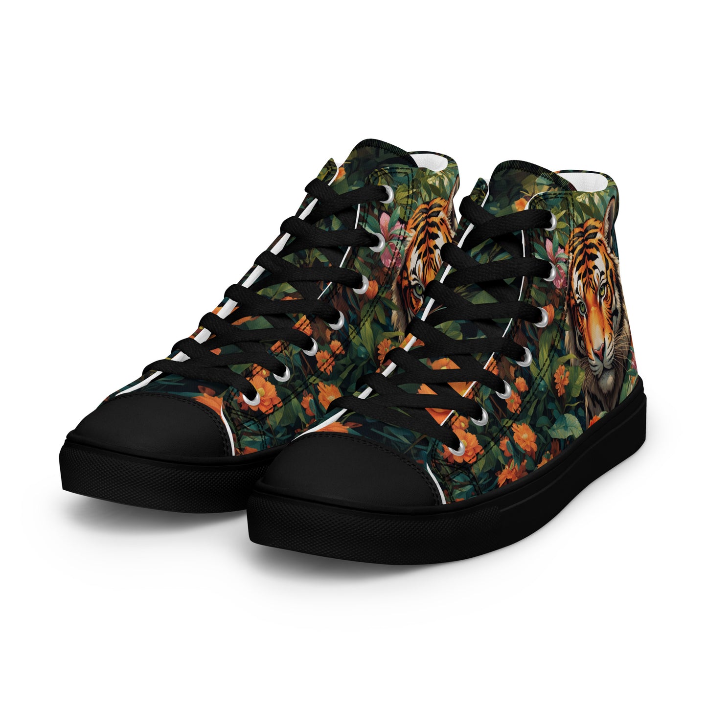 Tiger & Jungle High-Top Canvas Shoes