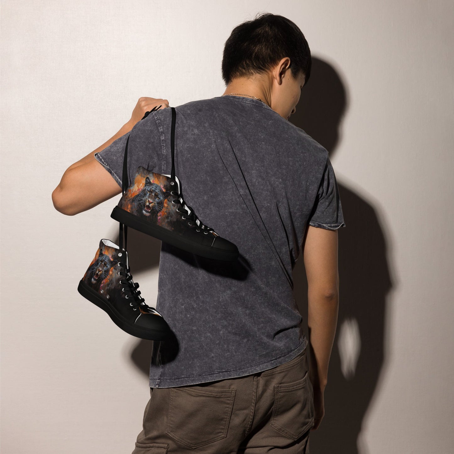 Men’s high top canvas shoes - BLack Panther - Shoes