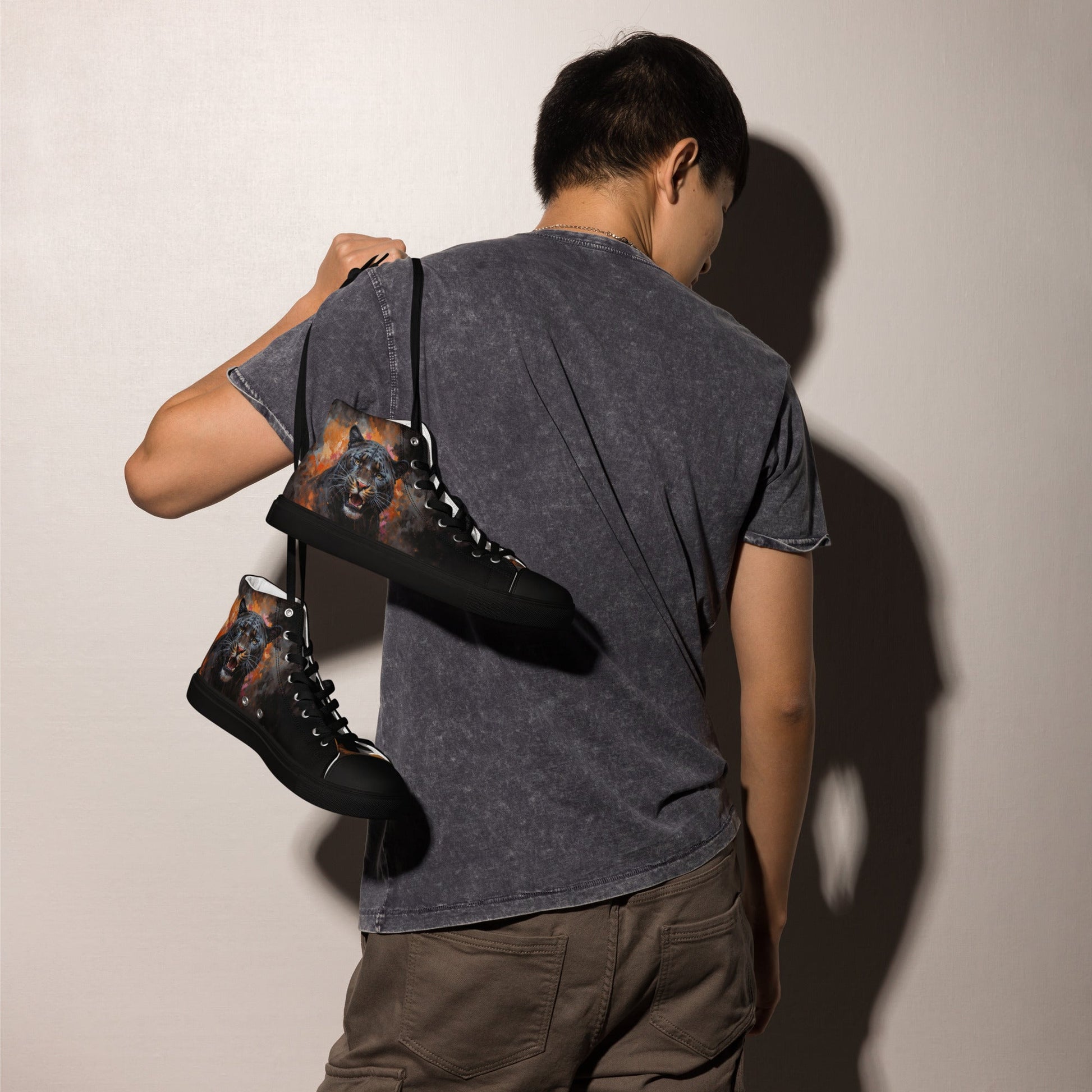 Men’s high top canvas shoes - BLack Panther - Shoes