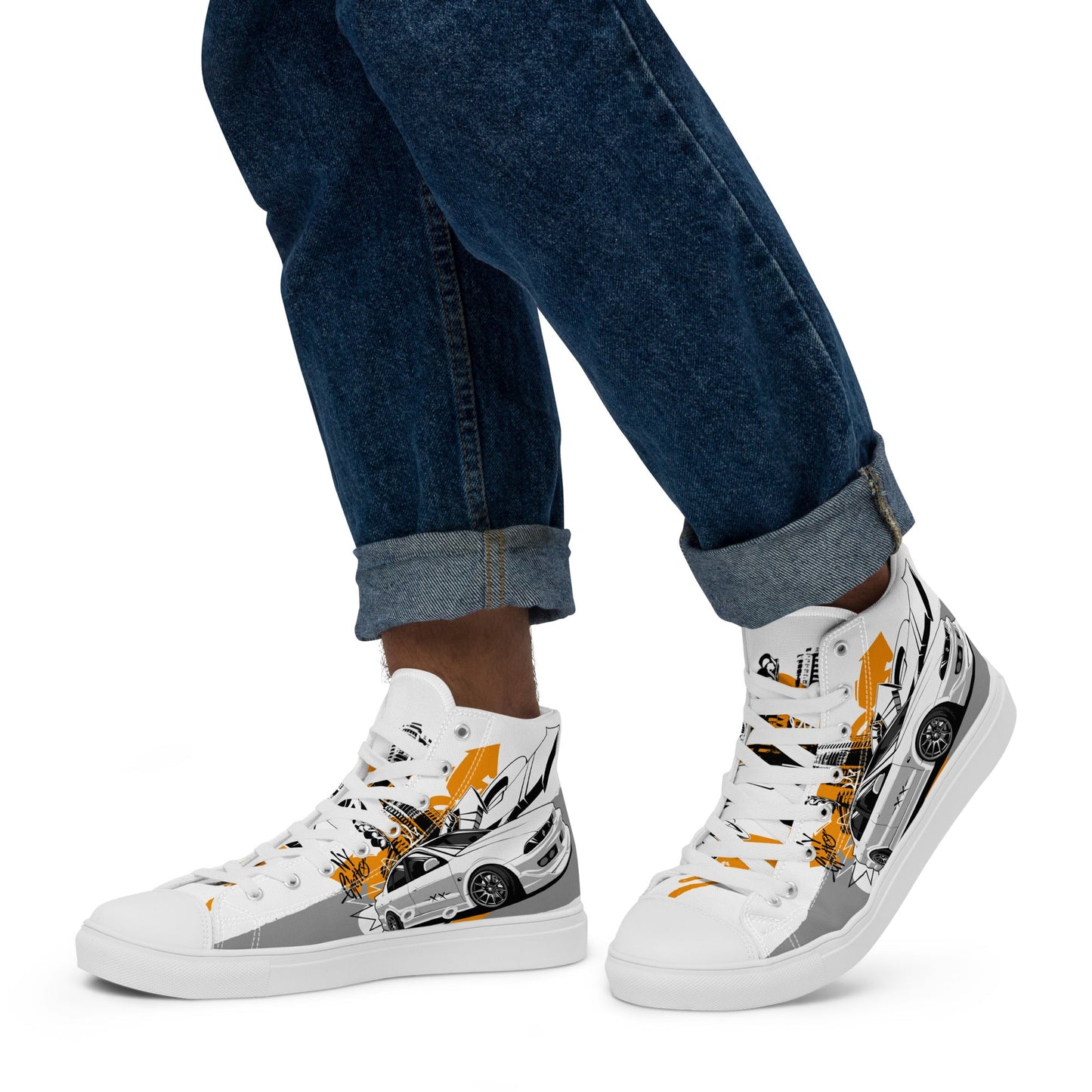 Men’s high top canvas shoes -Racing car - Shoes
