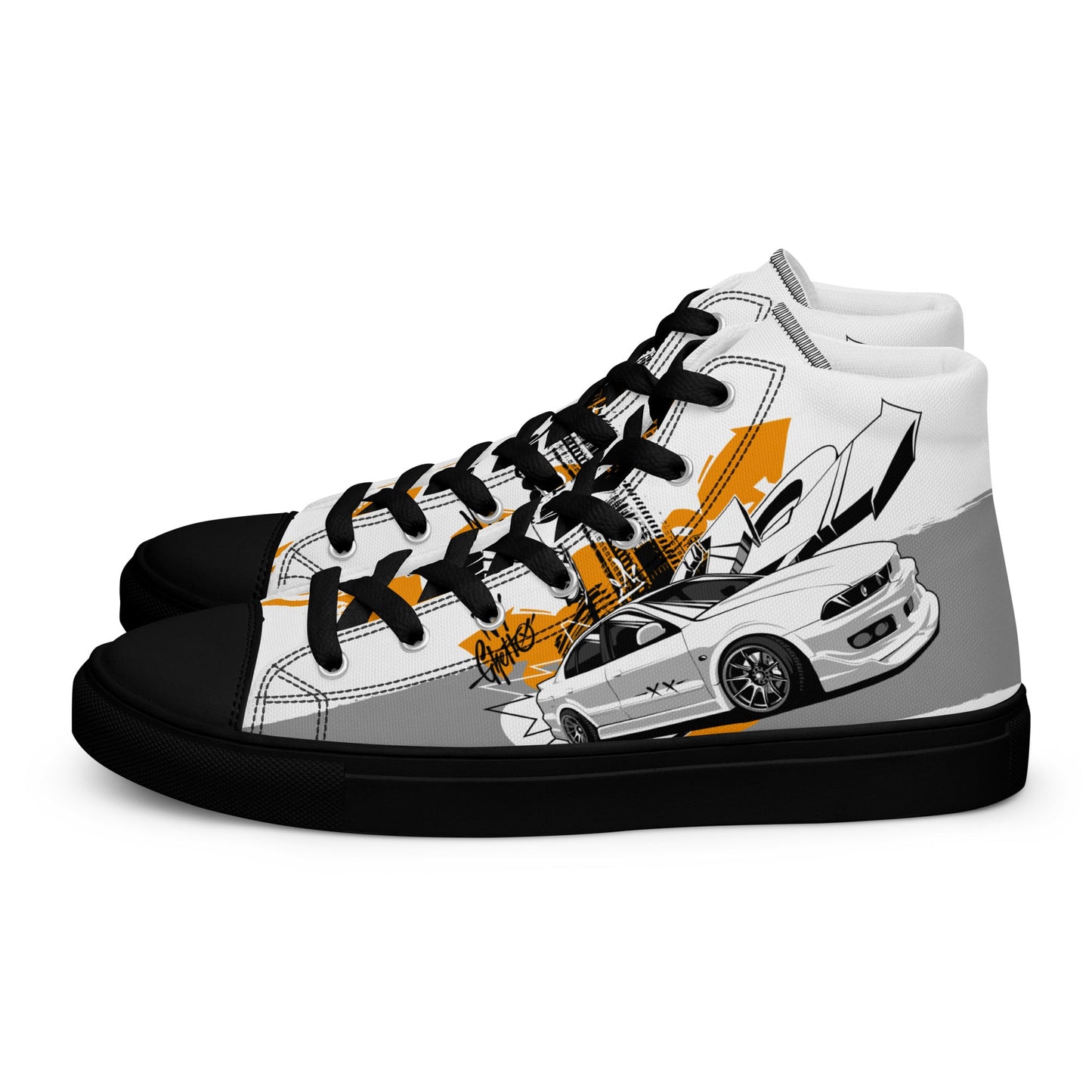 Men’s high top canvas shoes -Racing car - Shoes