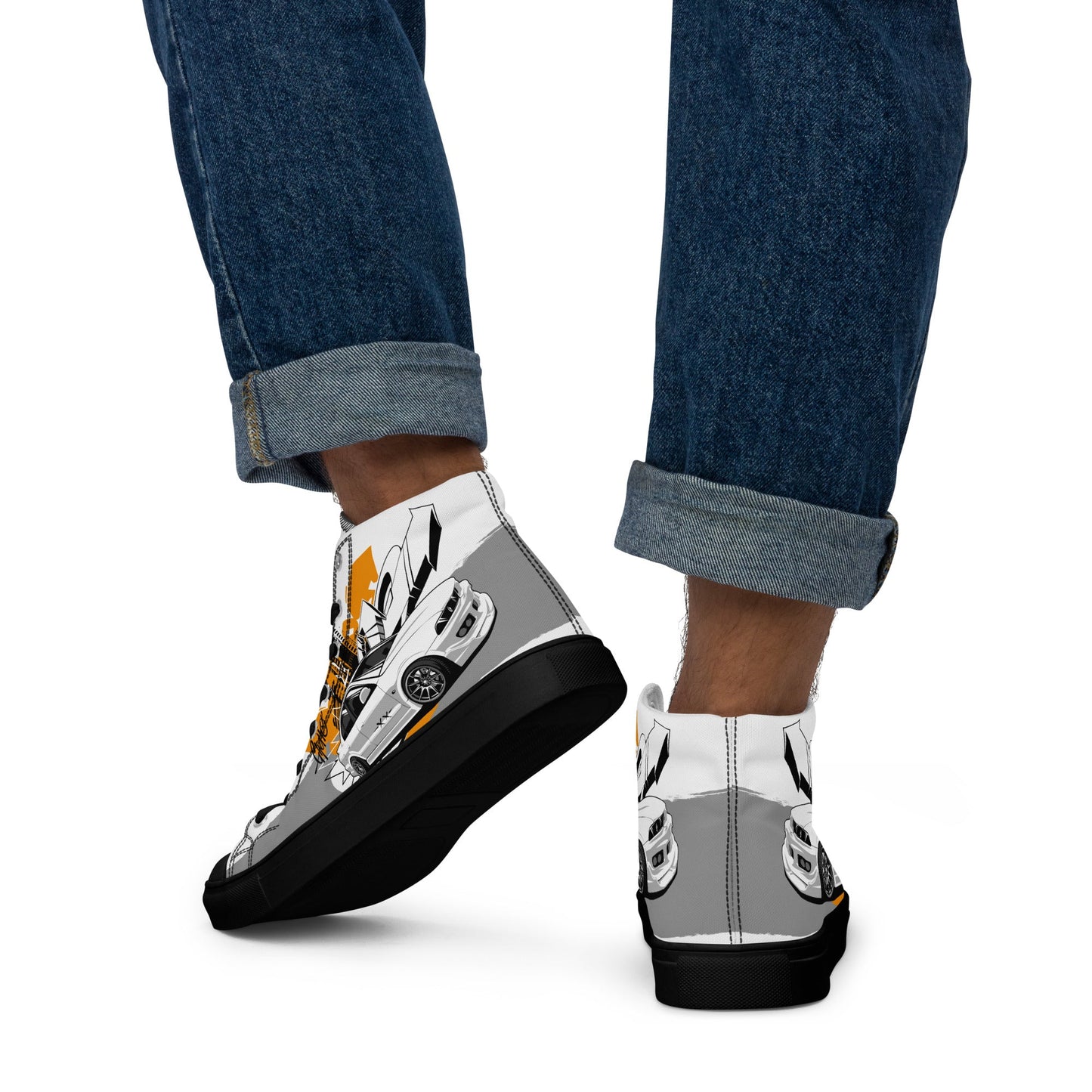 Men’s high top canvas shoes -Racing car - Shoes