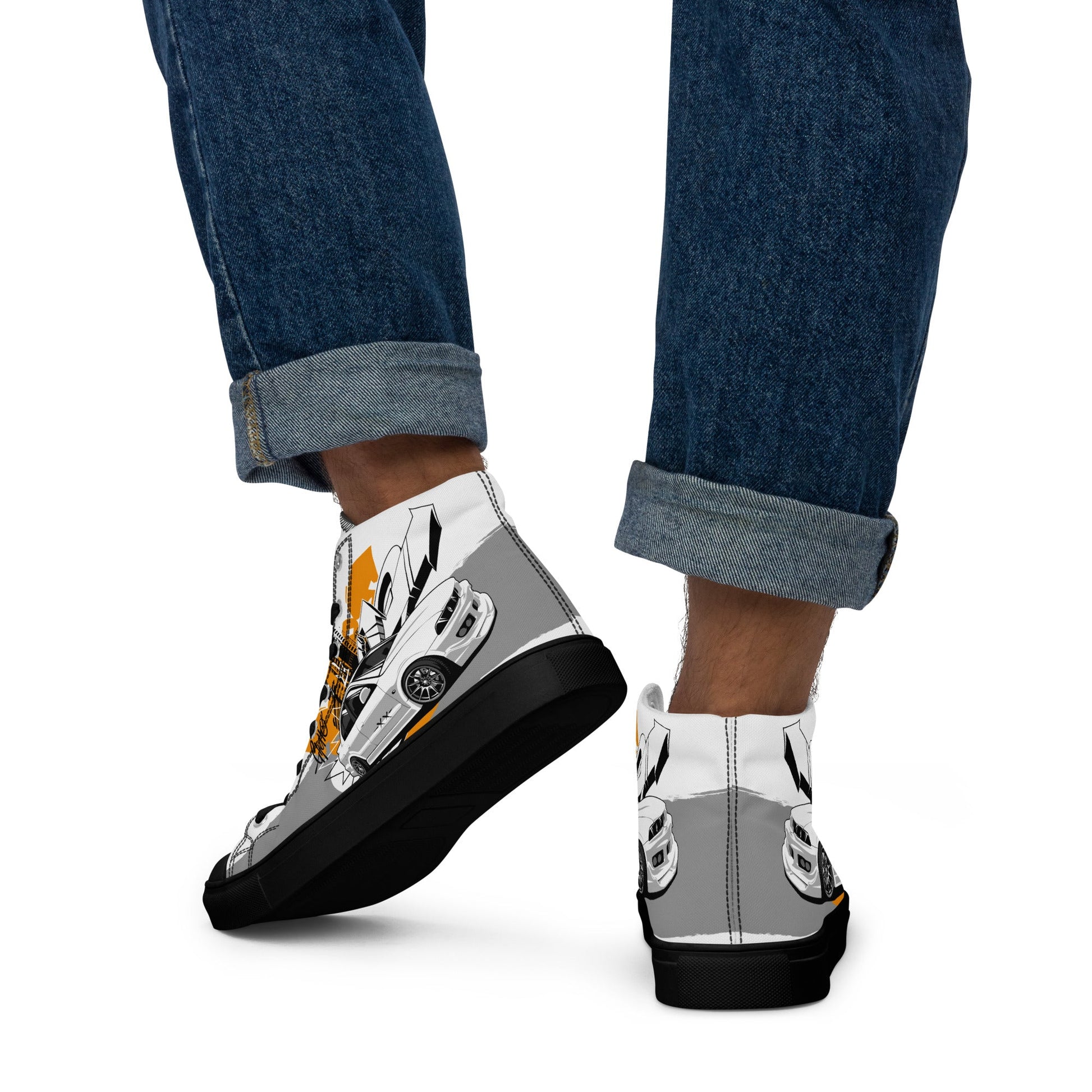 Men’s high top canvas shoes -Racing car - Shoes