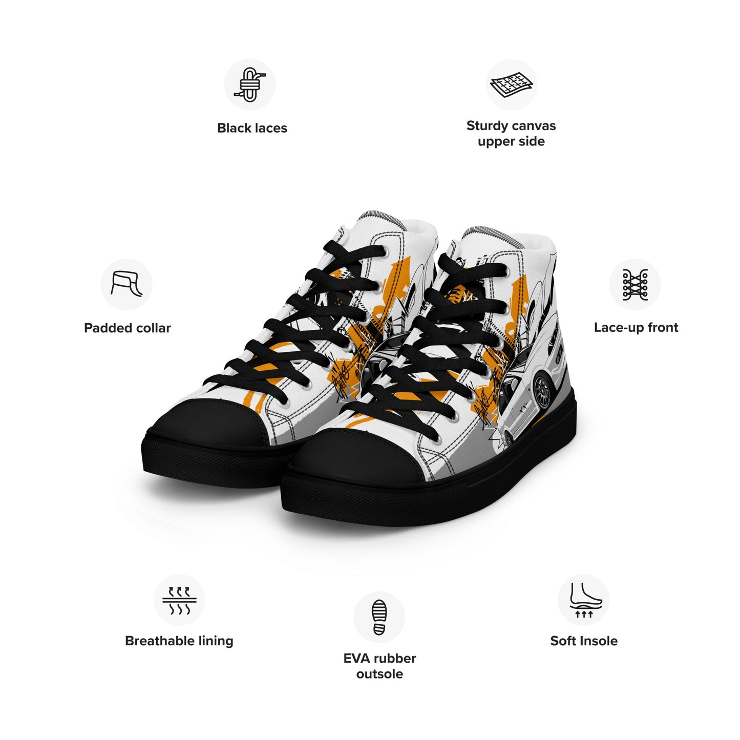 Men’s high top canvas shoes -Racing car - Shoes