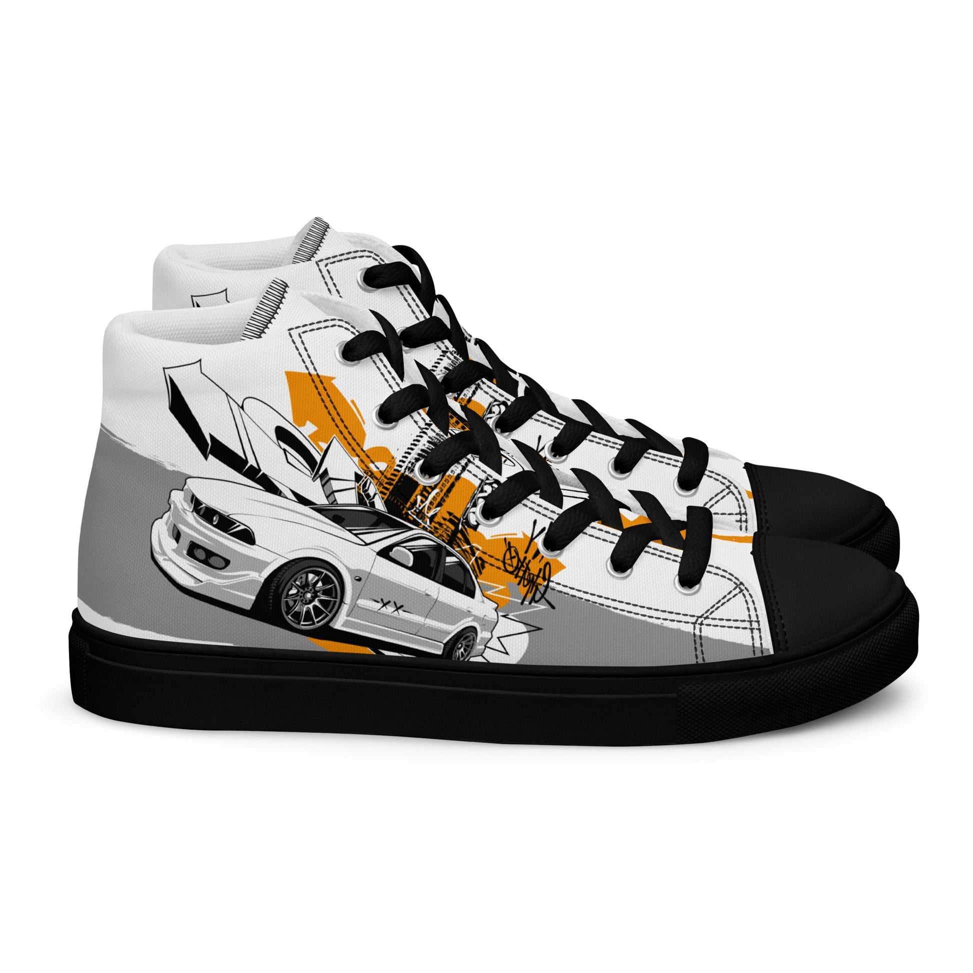 Men’s high top canvas shoes -Racing car - Shoes