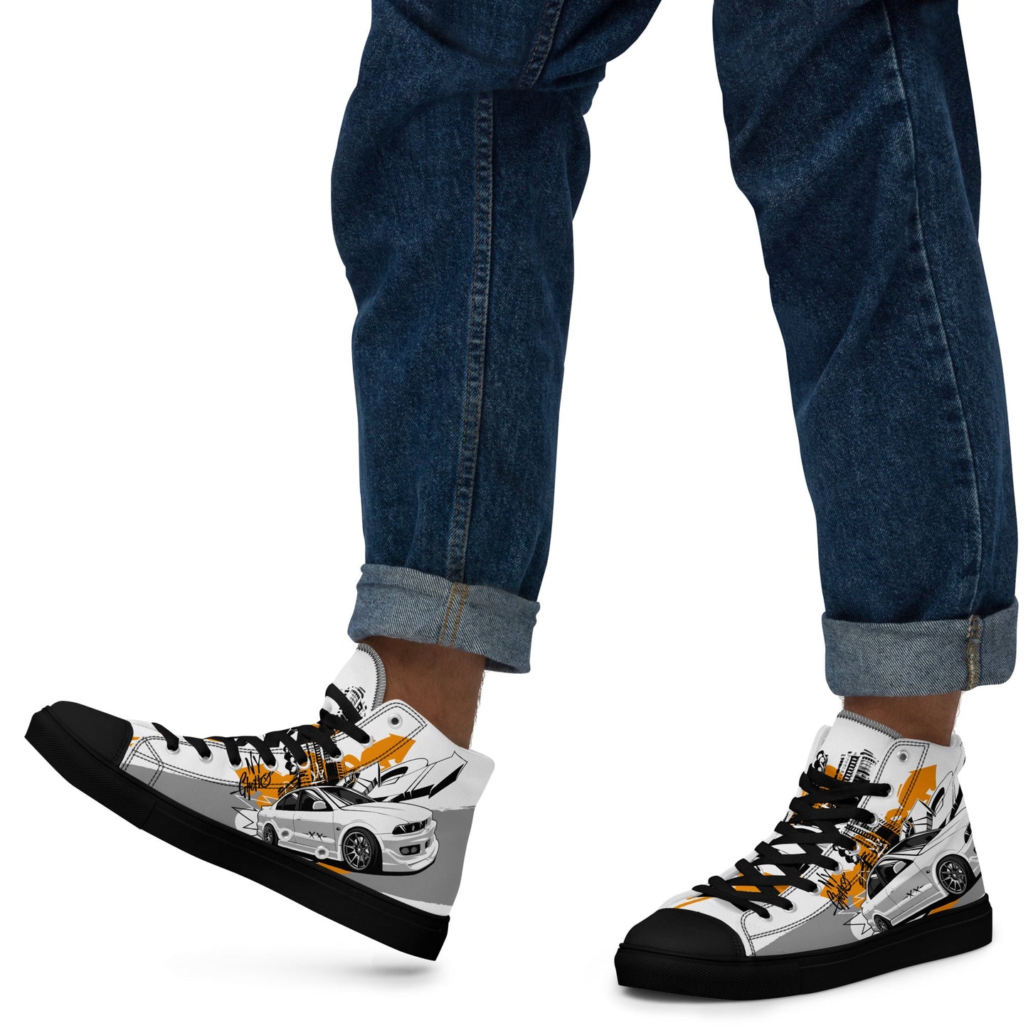 Men’s high top canvas shoes -Racing car - Shoes