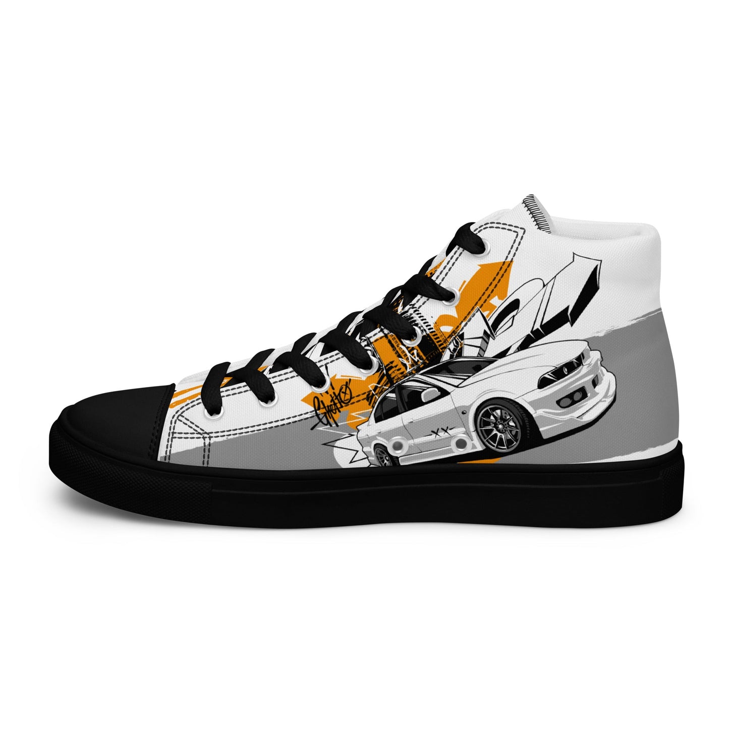 Men’s high top canvas shoes -Racing car - Shoes