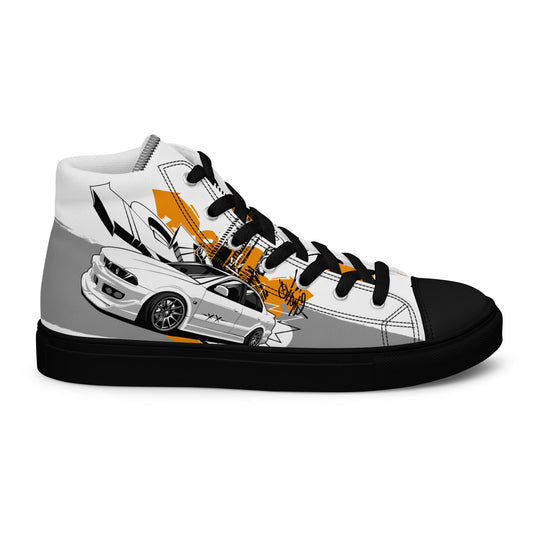 Men’s high top canvas shoes -Racing car - Black / 5 - Shoes