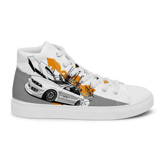 Men’s high top canvas shoes -Racing car - White / 5 - Shoes