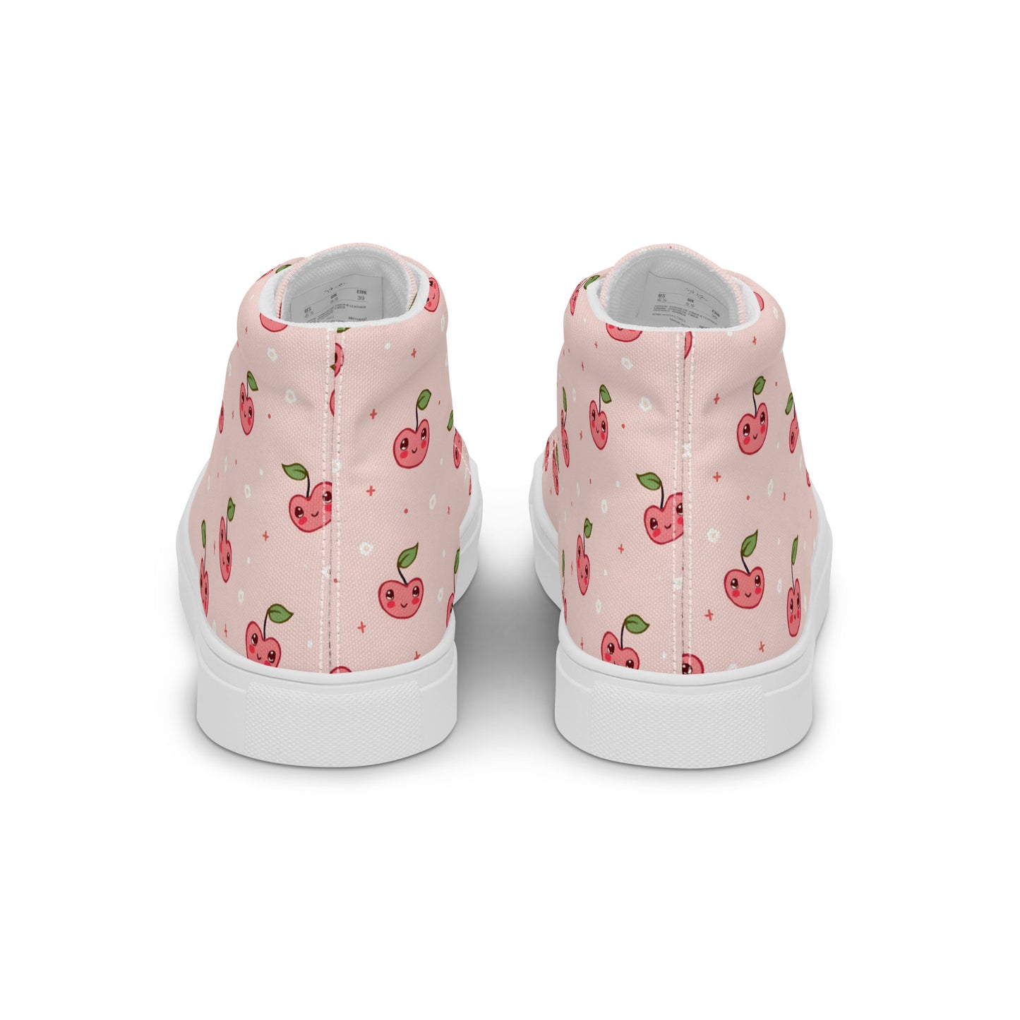 Pink Cherry Pop High Top Canvas Shoes